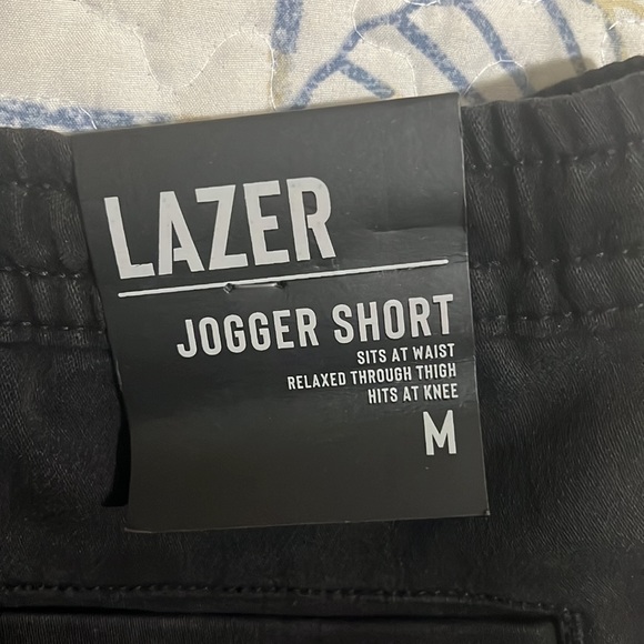 Lazer Woven Denim Cargo Jogger Shorts - Picture 4 of 7